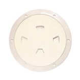 Beckson 8 Smooth Center ScrewOut Deck Plate Beige-small image